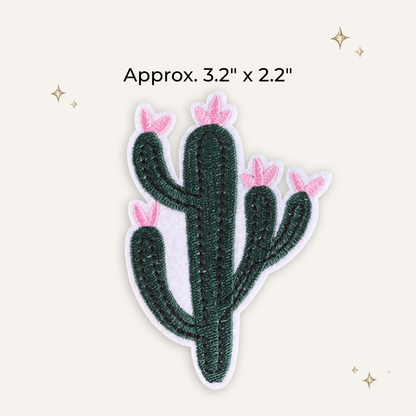 Cactus Flower Embroidered Patch- RTS