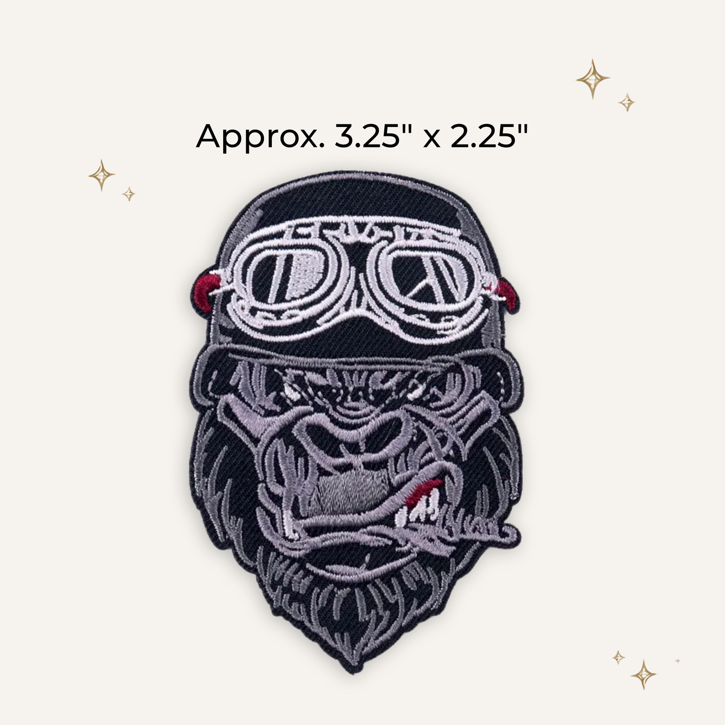 Biker Gorilla Embroidered Patch