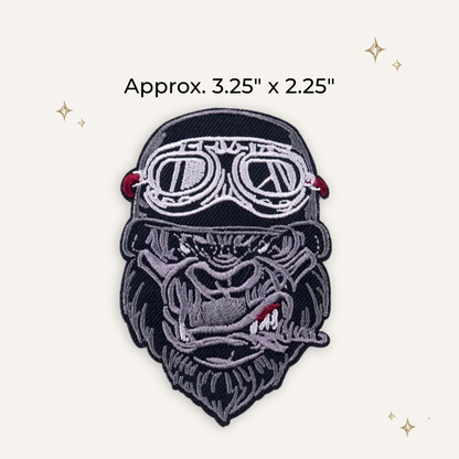 Biker Gorilla Embroidered Patch