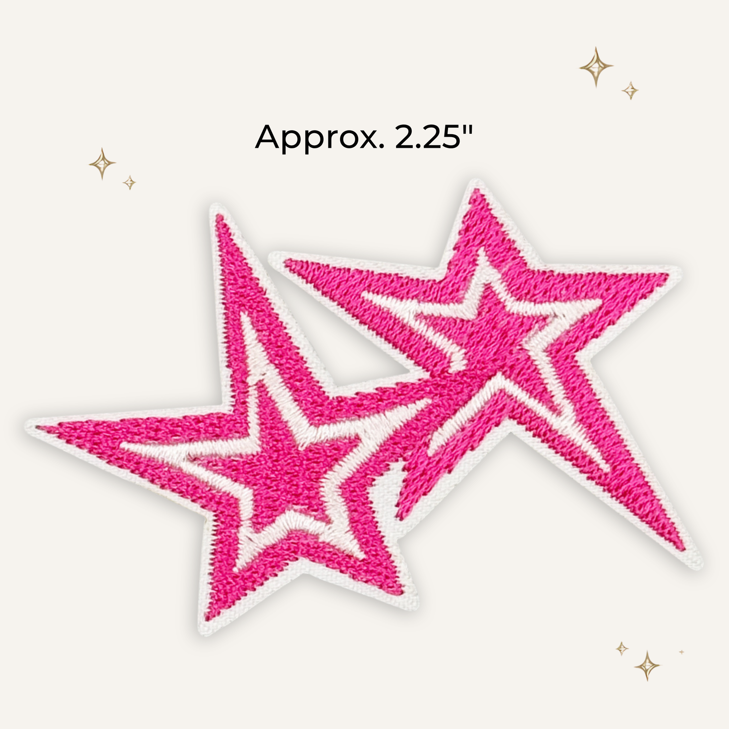 Pink "Gem" Stars Embroidered Patch