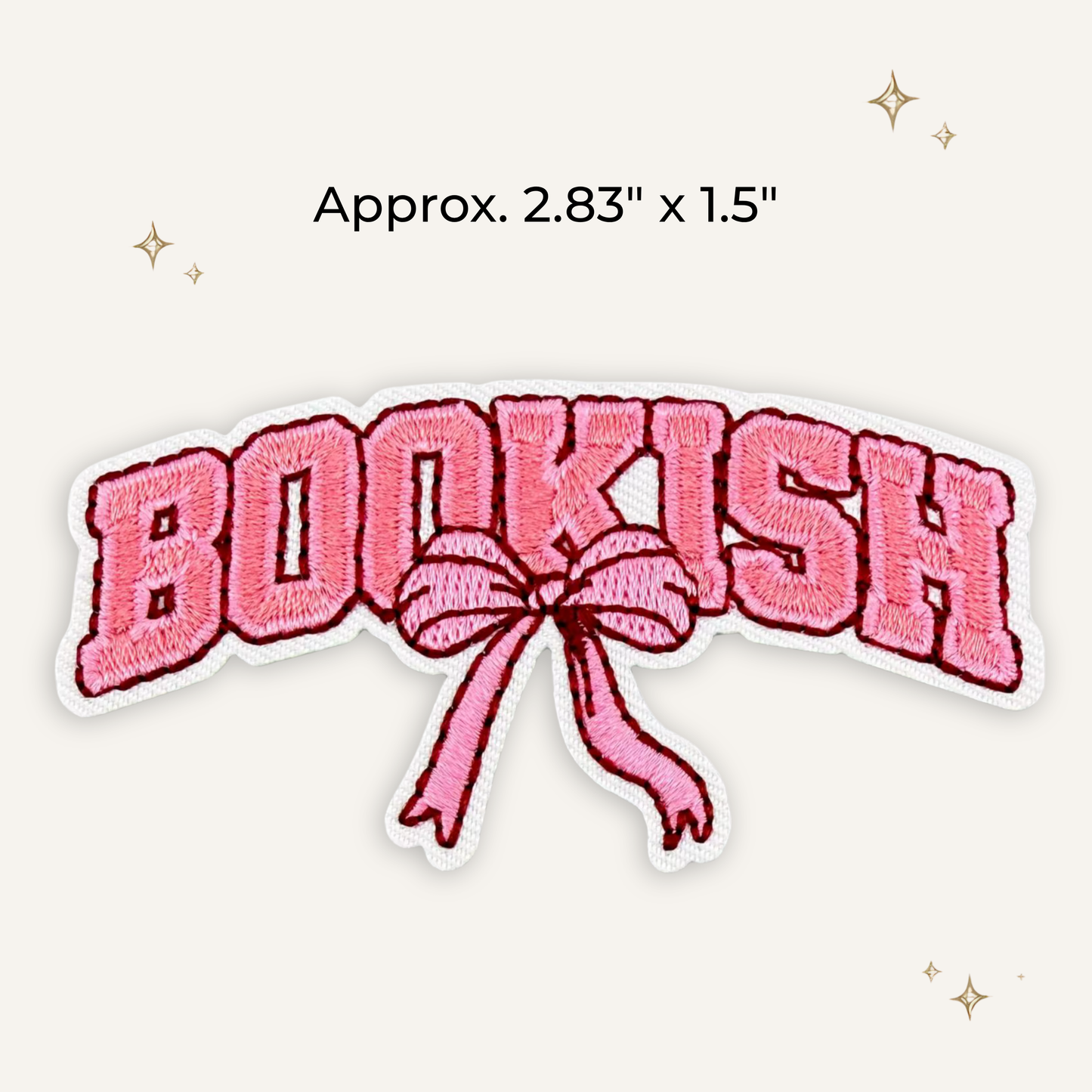 Bookish Pink Coquette Embroidered Patch