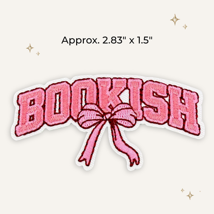 Bookish Pink Coquette Embroidered Patch