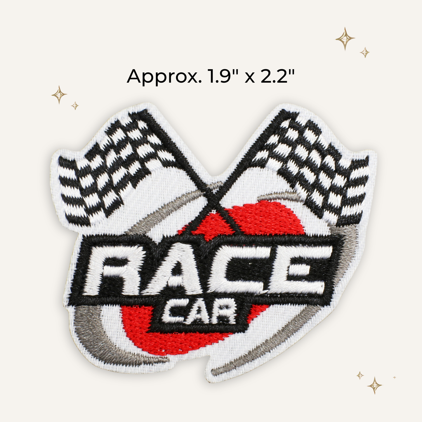 Race Car & Flags Embroidered Patch- RTS