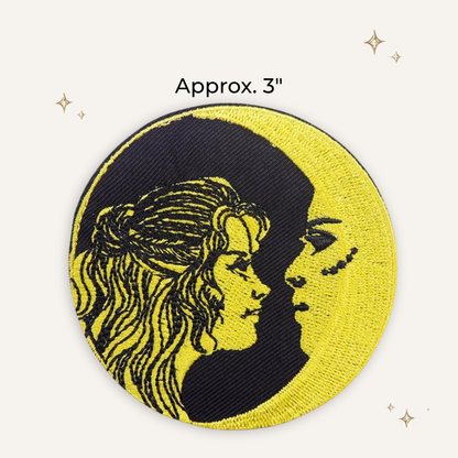 Moon Girl Gold & Black Embroidered Patch