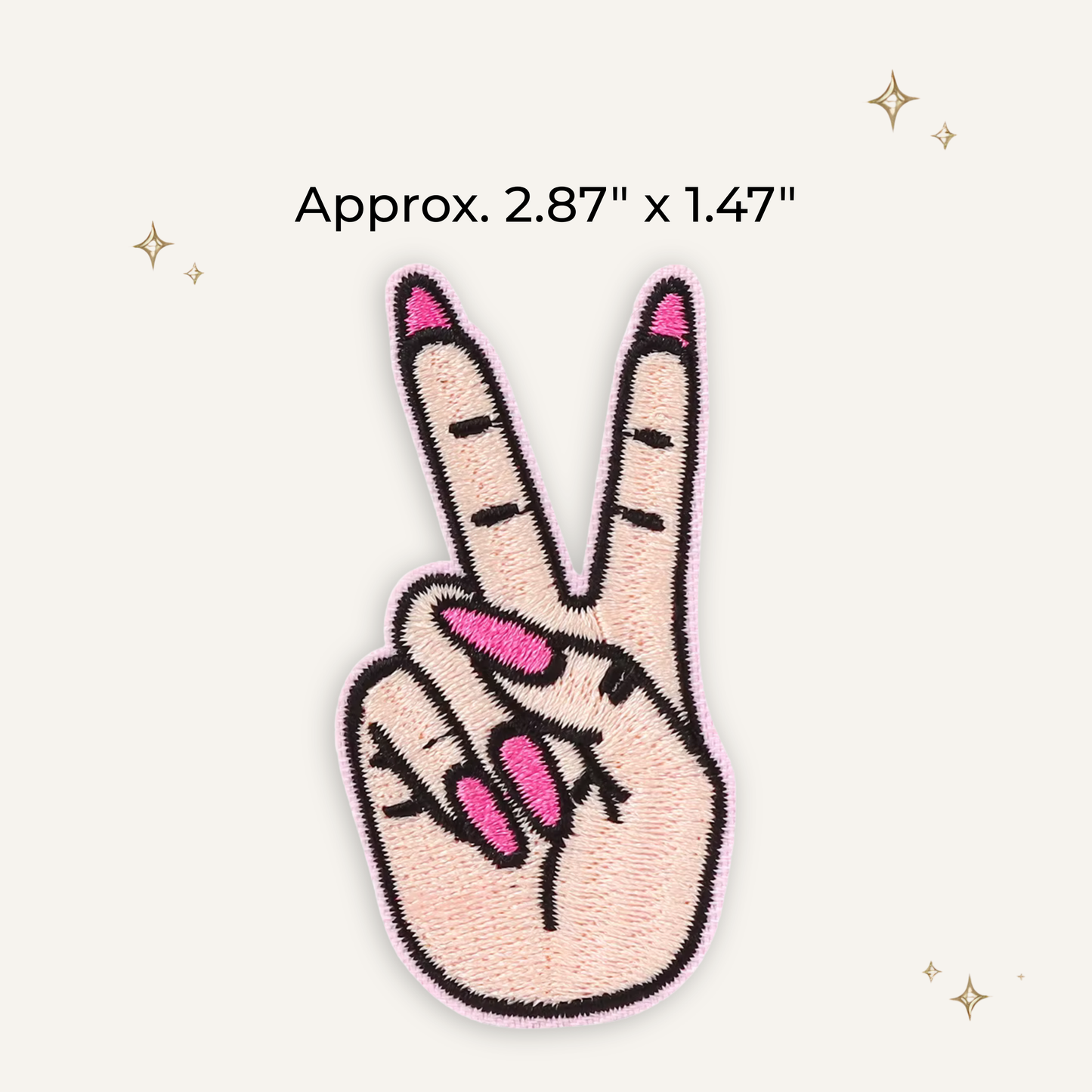 Peace Pink Nails Embroidered Patch