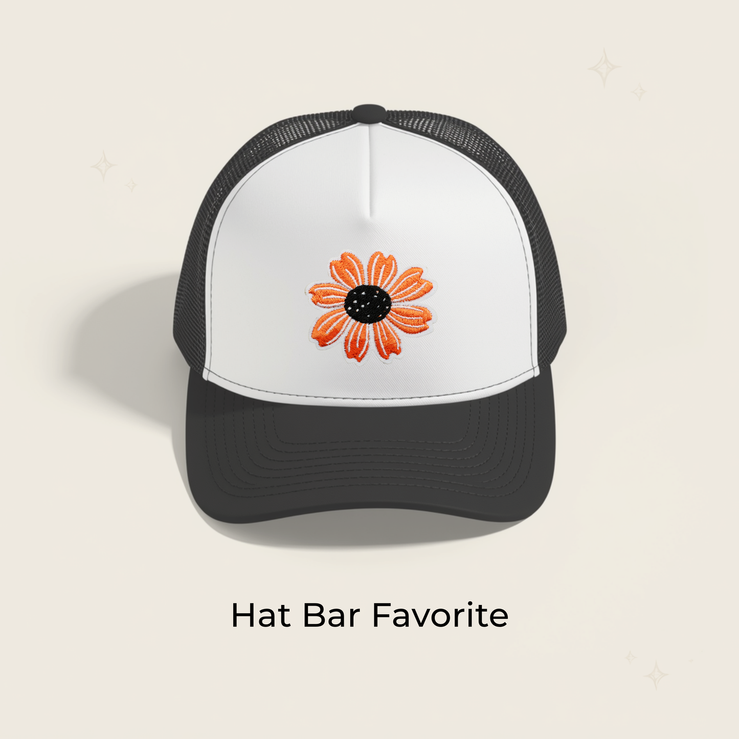 Orange Flower Embroidered Patch- RTS