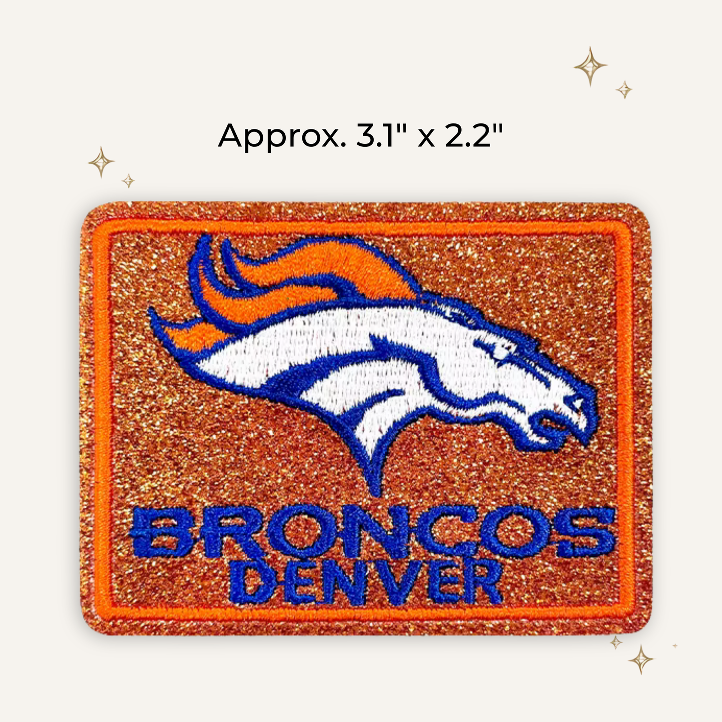 Denver Broncos State Glitter Embroidered Patch