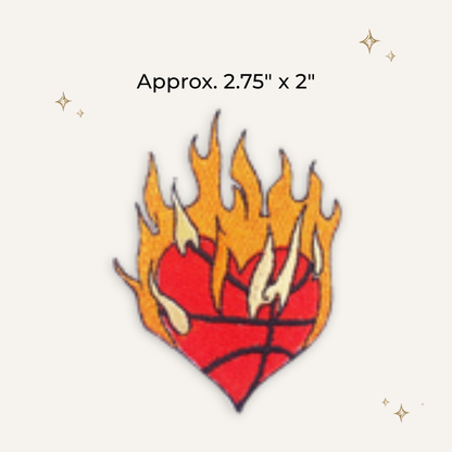 Basketball Fire Embroidered Patch- RTS