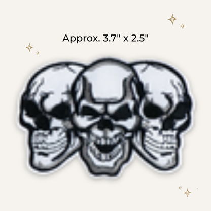 Triple Skull Embroidered Patch- RTS