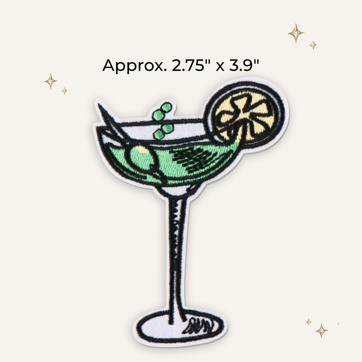 Martini Embroidered Patch
