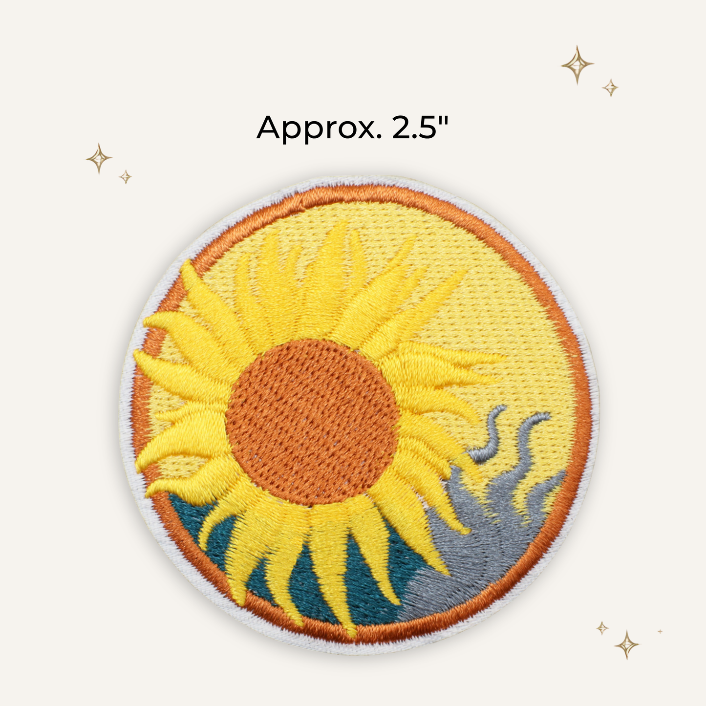 Boho Sunflower Embroidered Patch- RTS