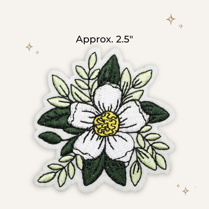 Southern Magnolia Flower Embroidered Patch