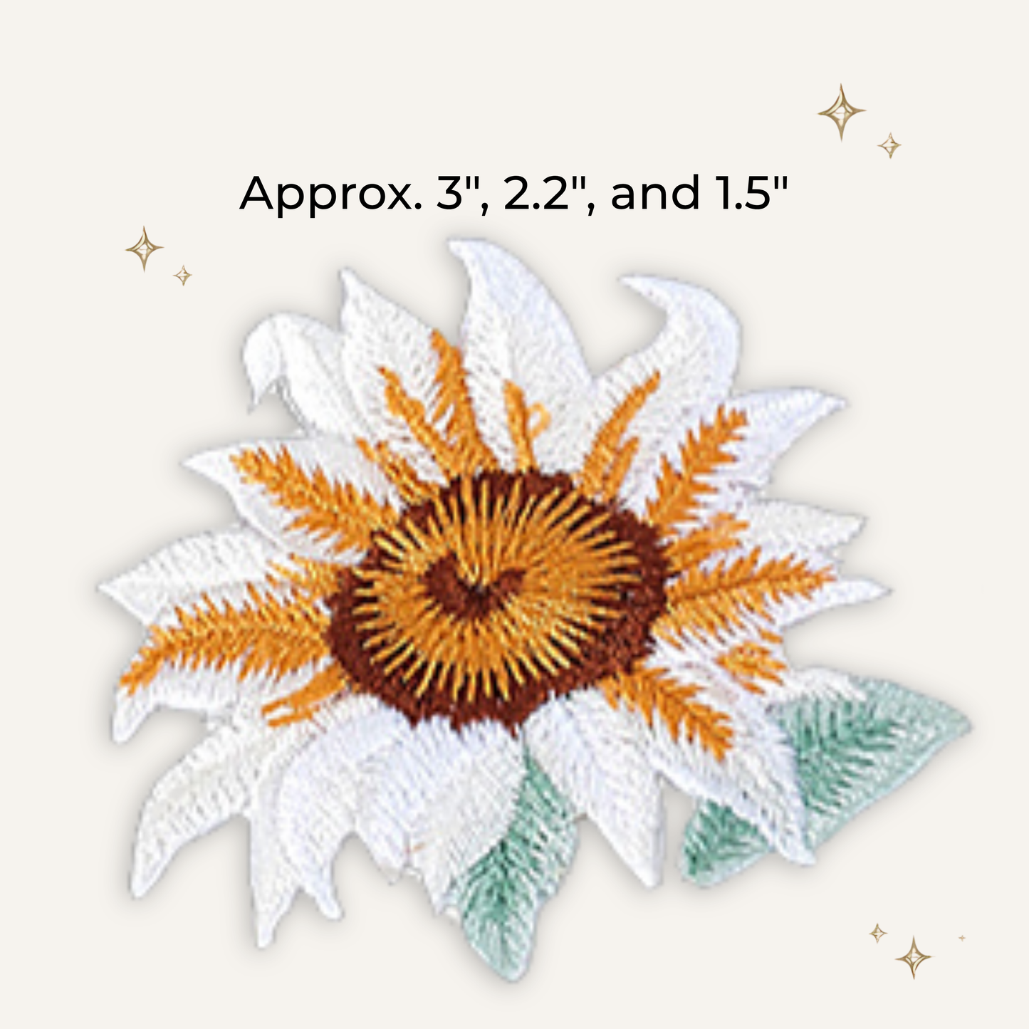 White Sunflower Farm 3 Sizes Embroidered Patch