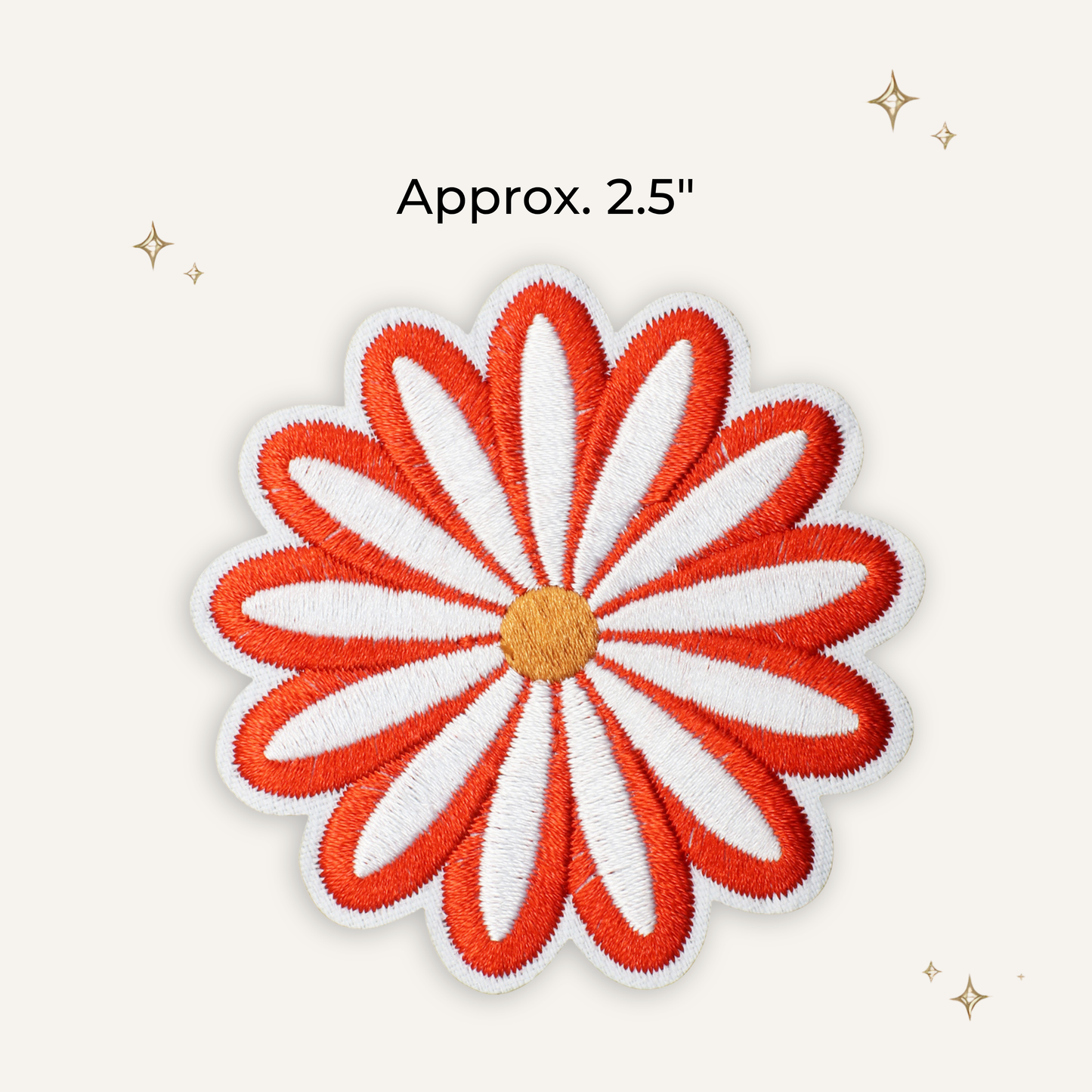Daisy Outline Embroidered Patch- RTS