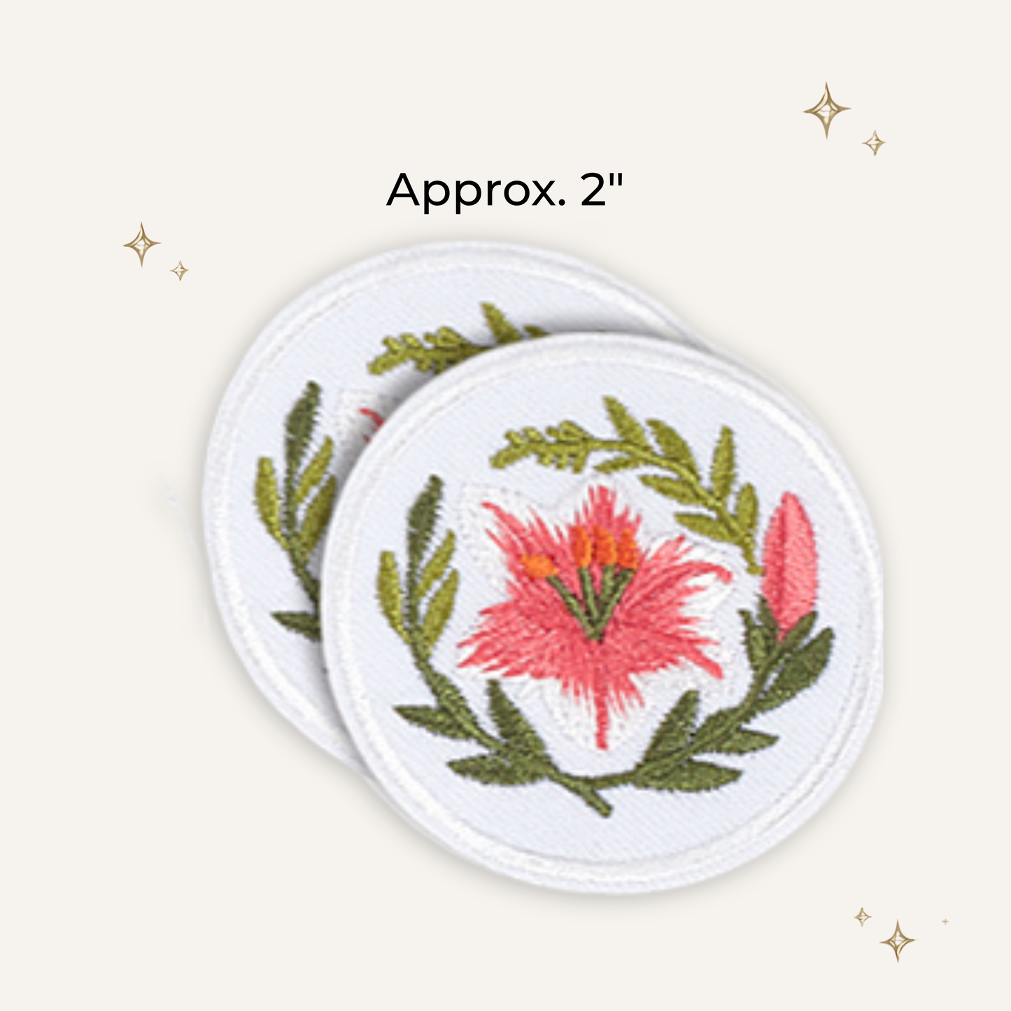 Cottage Floral Lily Embroidered Patch