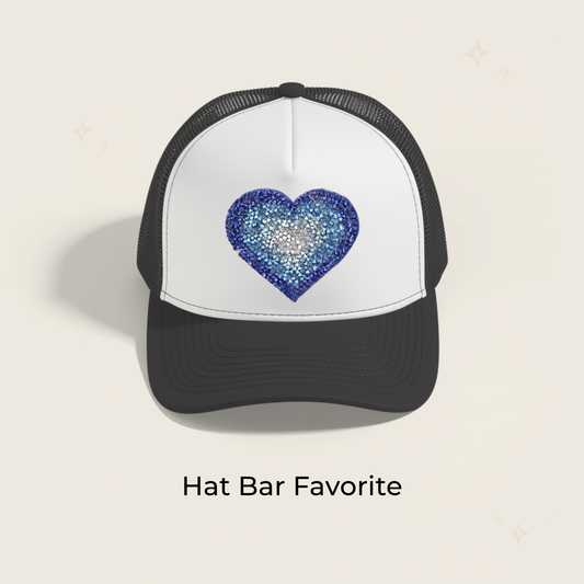 Blue Heart Rhinestone Patch- RTS