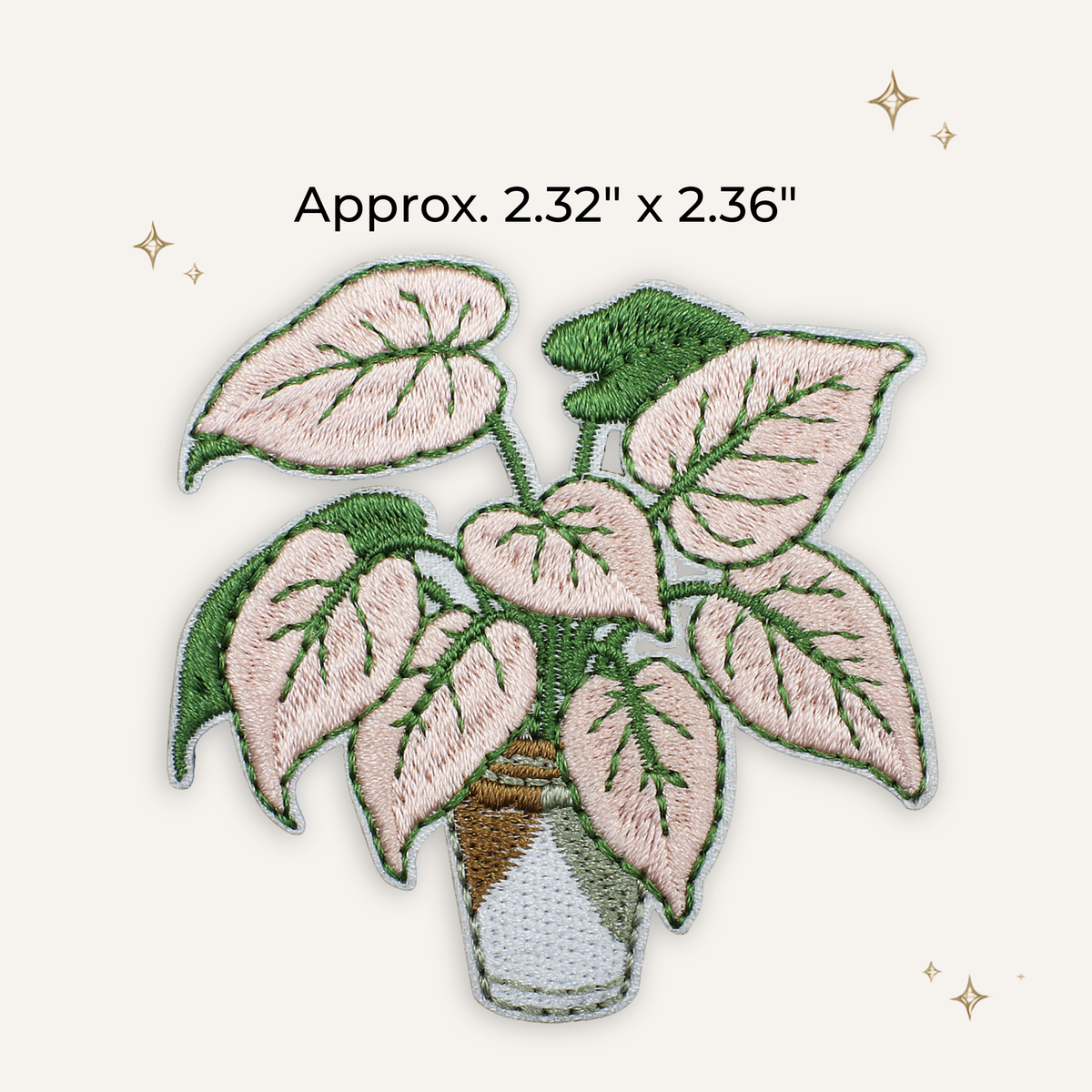 Monstera Pink Houseplant 3 Embroidered Patch