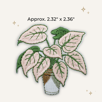 Monstera Pink Houseplant 3 Embroidered Patch