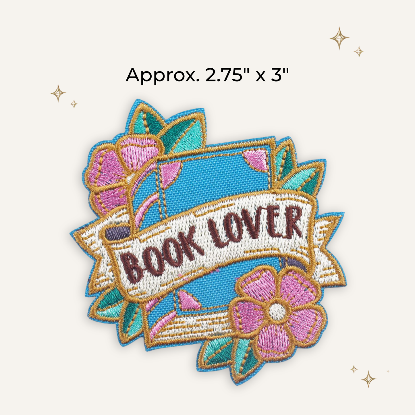 Book Lover in Blue Embroidered Patch- RTS