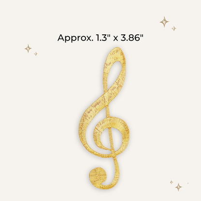 Musical Staff Gold Embroidered Patch