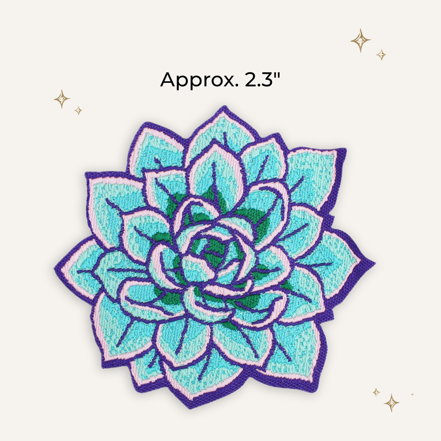 Blue Succulent Embroidered Patch- RTS