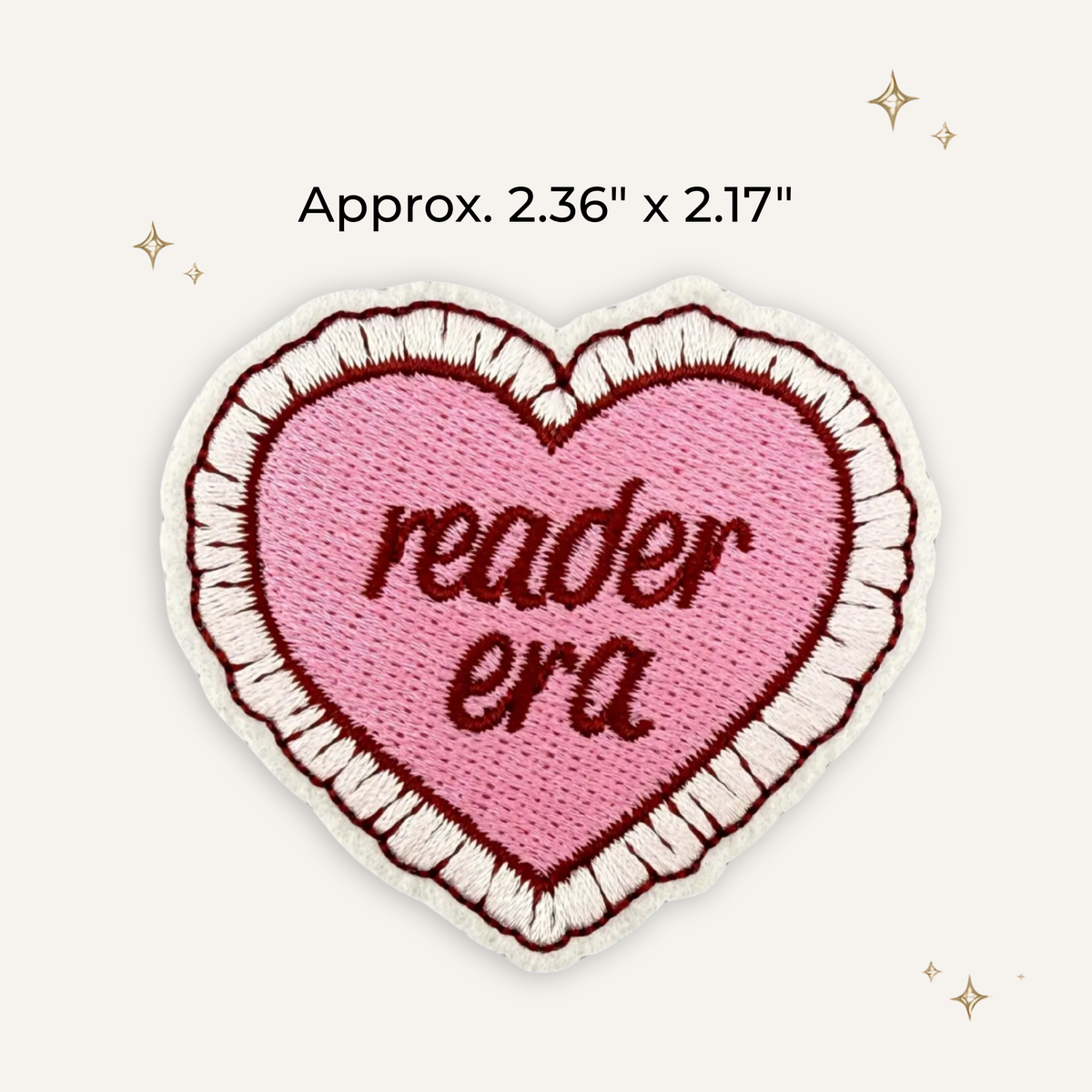 Reader Era Heart Embroidered Patch