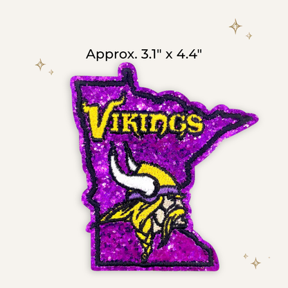 Minnesota Vikings State Glitter Embroidered Patch