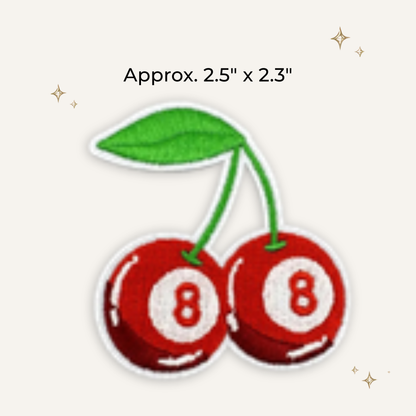 Cherry 8 Ball Embroidered Patch- RTS