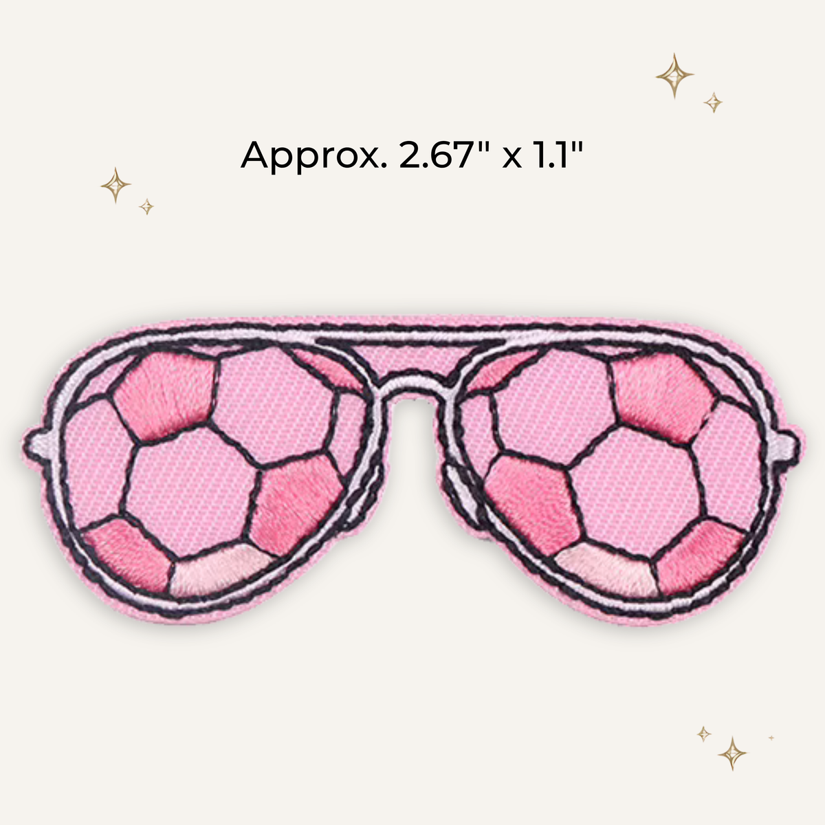 Pink Soccer Sunglasses Embroidered Patch