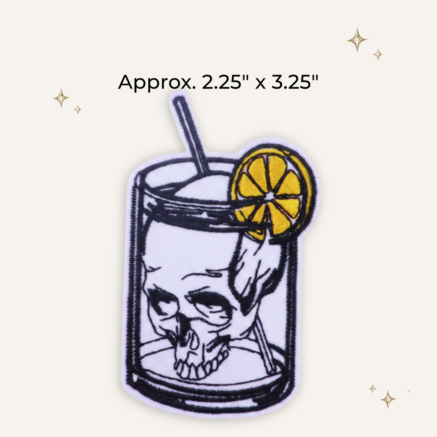 Skull on The Rocks Embroidered Patch