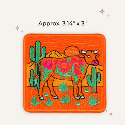 Western Desert Cow Embroidered Patch