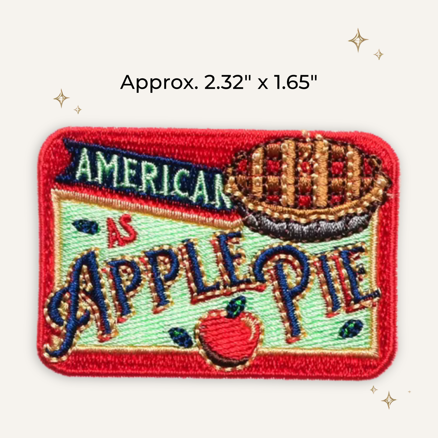 American As Apple Pie Label Embroidered Patch