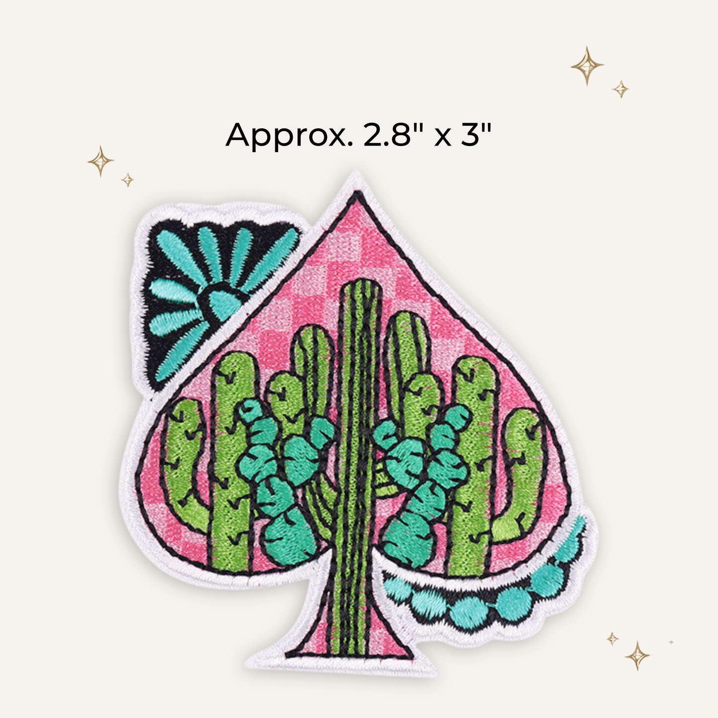Western Spade & Turquoise Embroidered Patch
