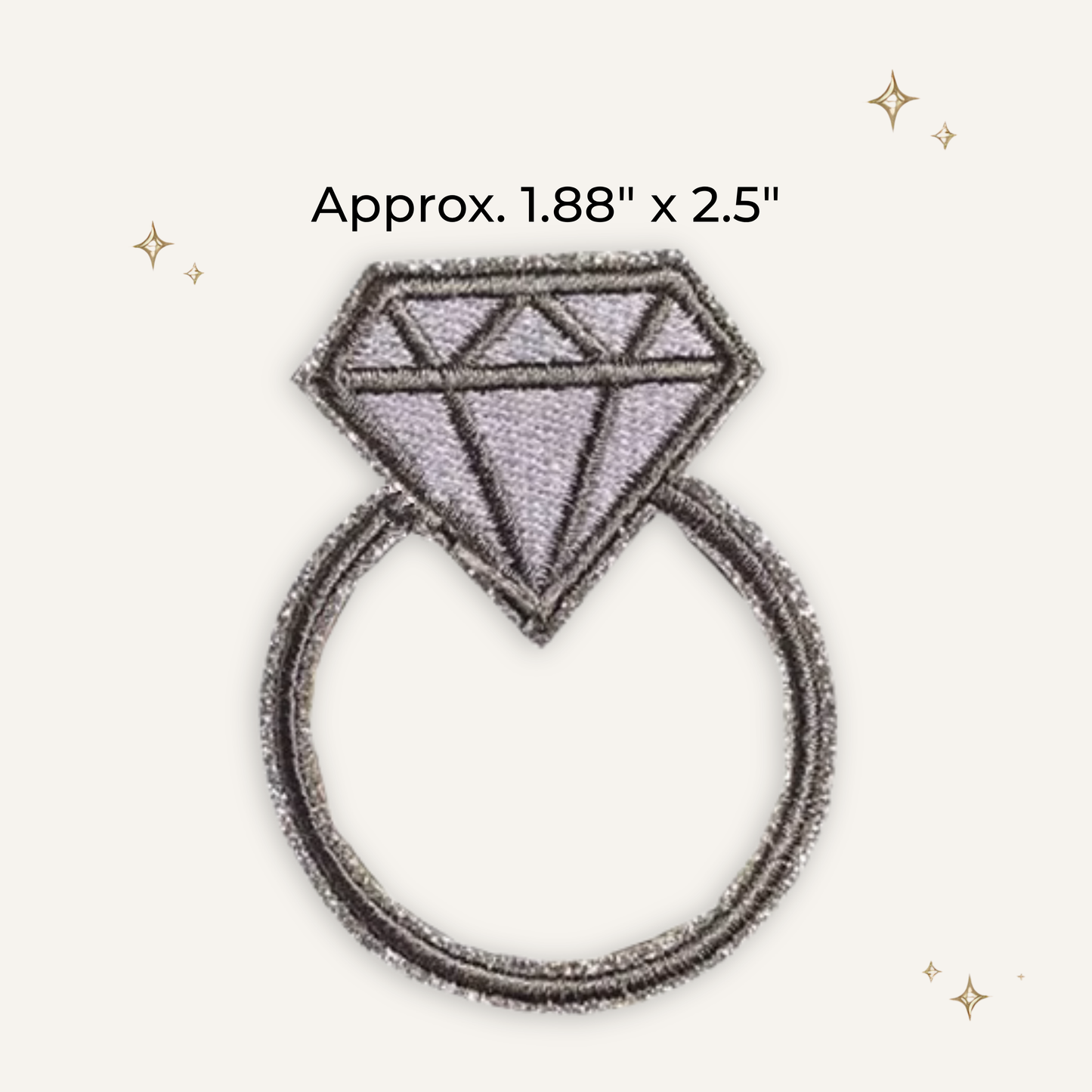 Diamond Engagement Ring Embroidered Patch