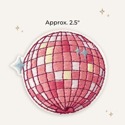 Pink Disco Ball Embroidered Patch- RTS