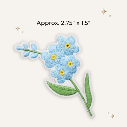 Forget Me Not Embroidered Patch- RTS