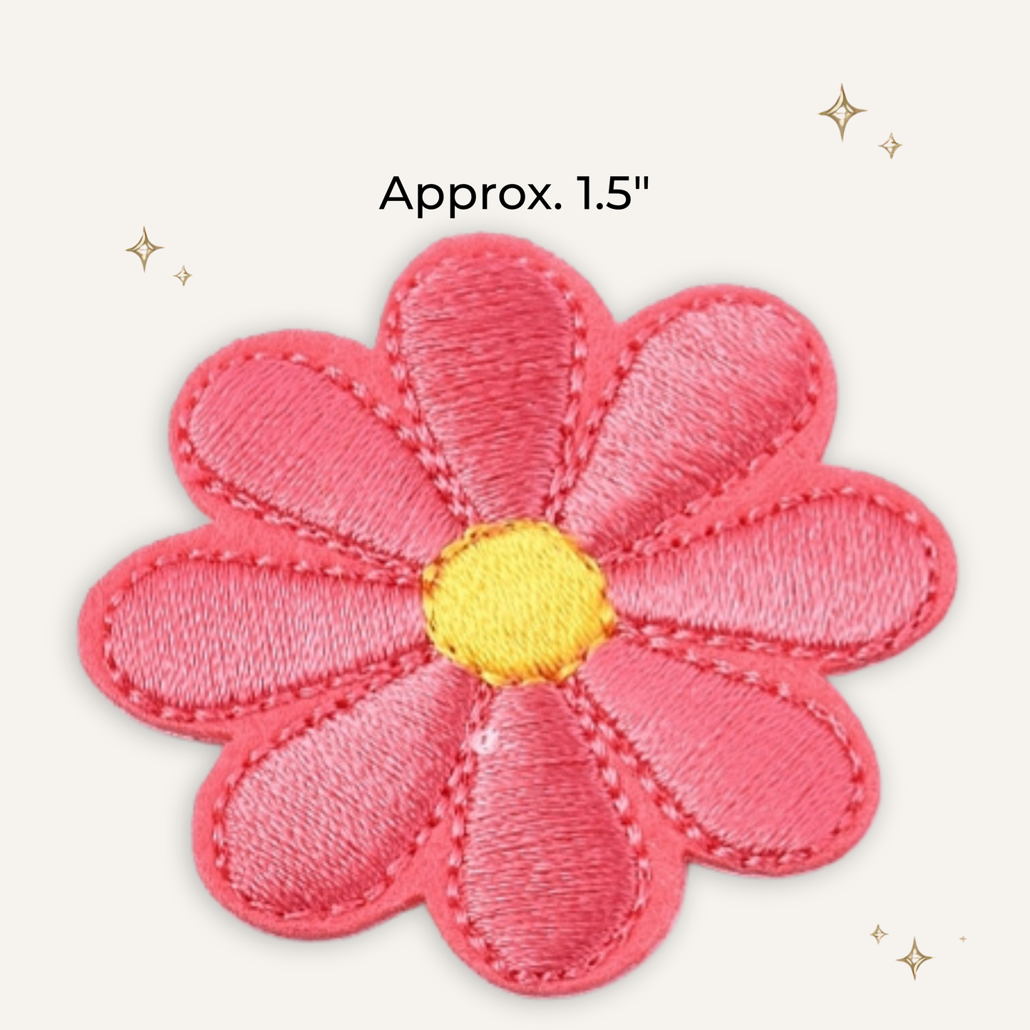 Coral Daisy Embroidered Patch - RTS