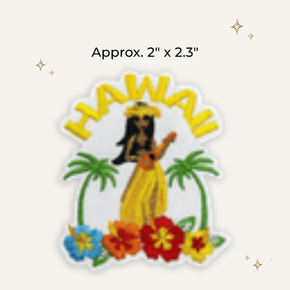 Hawaii Hula Girl Embroidered Patch- RTS
