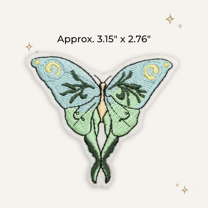 Forest Witch Green Moth Embroidered Patch