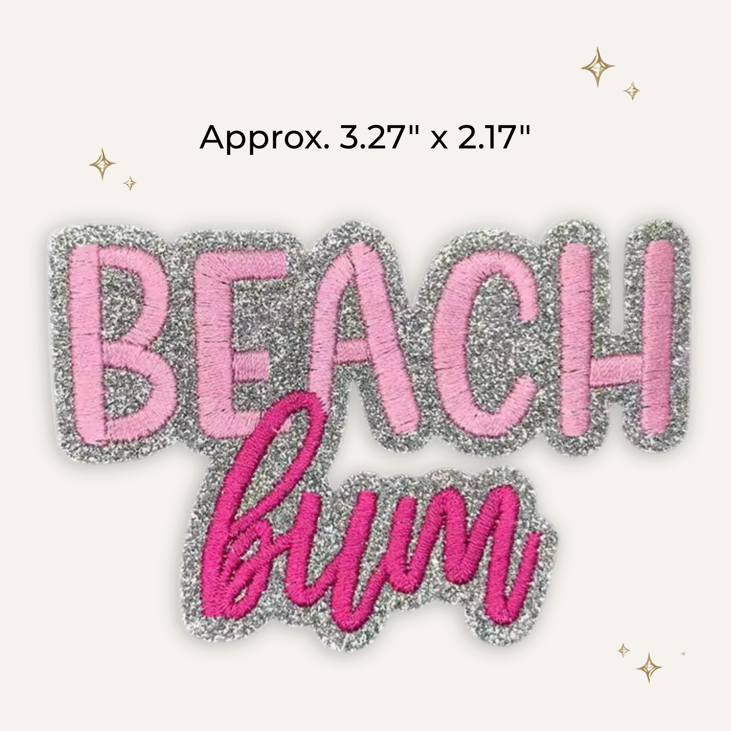 Beach Bum Glitter Embroidered Patch