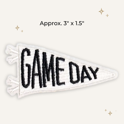 Gameday Retro Pennant White Embroidered Patch