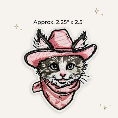 Cowgirl Rodeo Kitty Cat Embroidered Patch