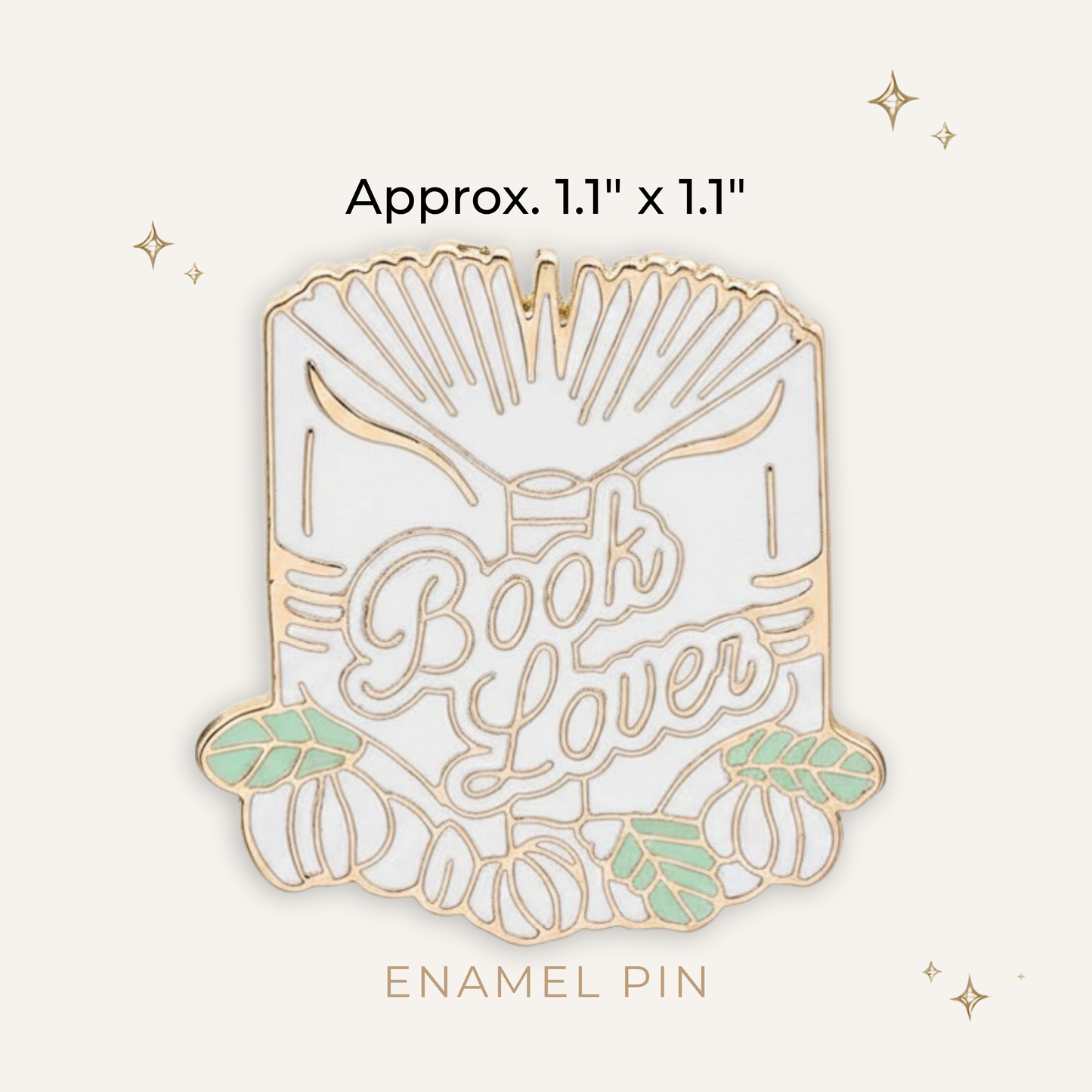 Book Lover Gold Enamel Pin