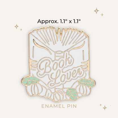 Book Lover Gold Enamel Pin