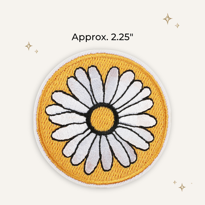 Daisy w Gold Background Embroidered Patch