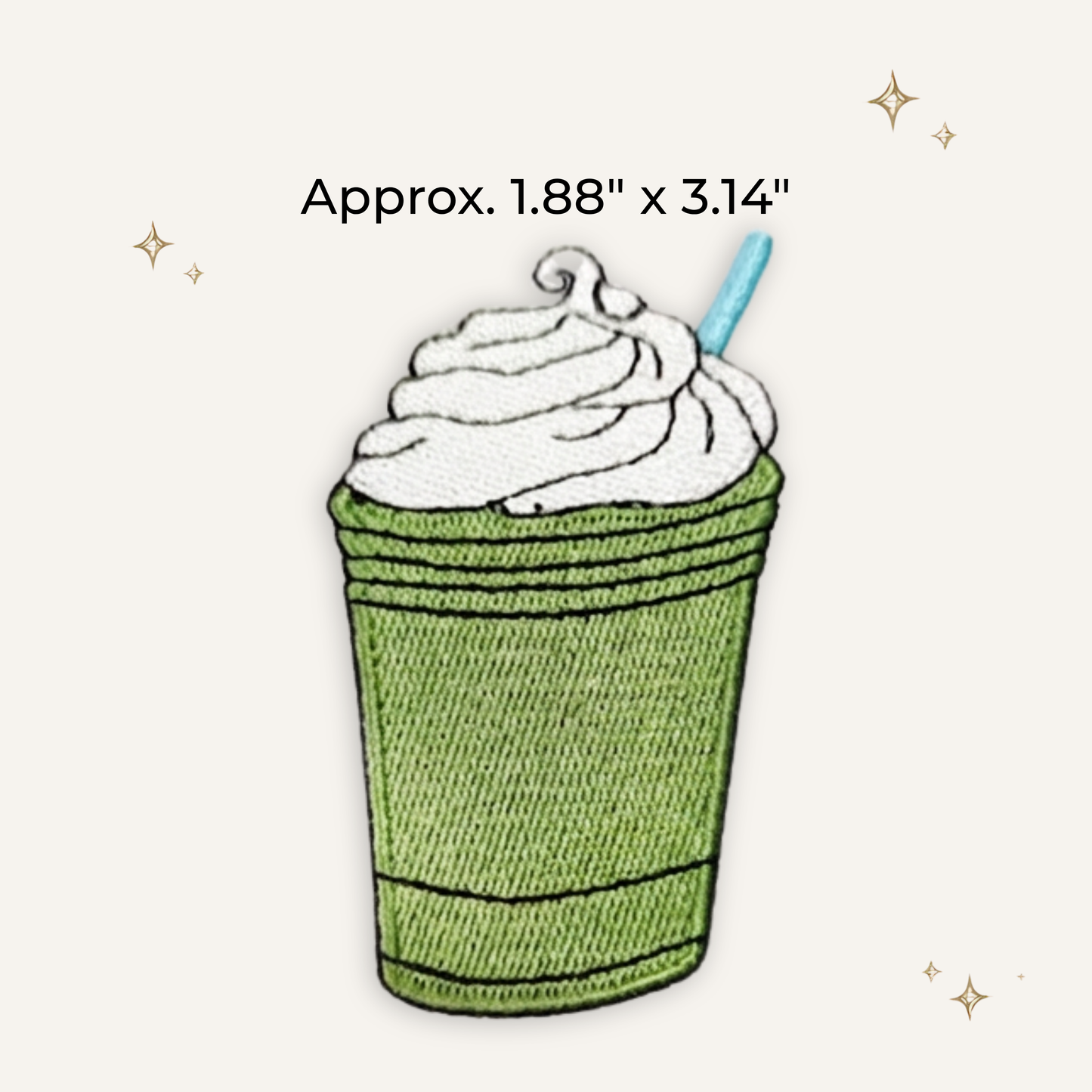 Matcha Latte Embroidered Patch