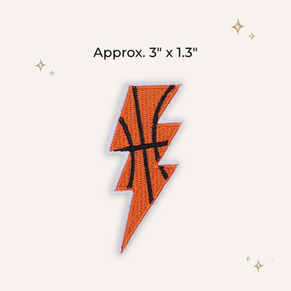 Basketball Bolt Embroidered Patch