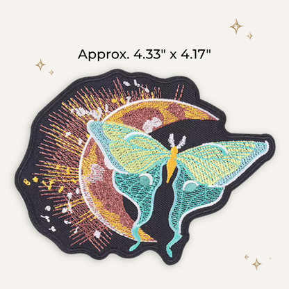 Mystical Moth & Moon Lg Embroidered Patch