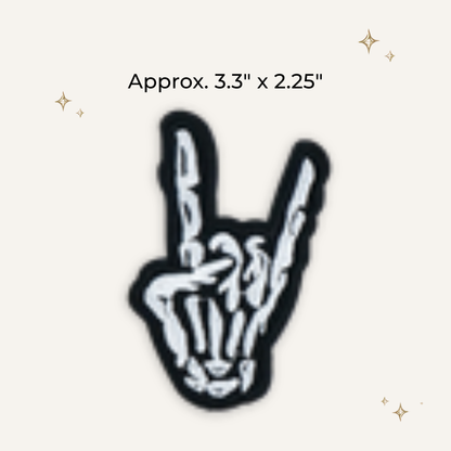 Rocking Skull Hand Embroidered Patch- RTS