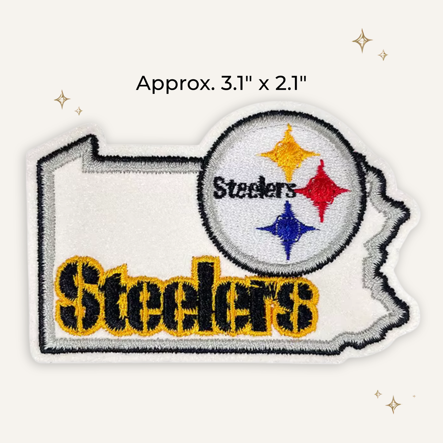 Pittsburgh Steelers State Glitter Embroidered Patch